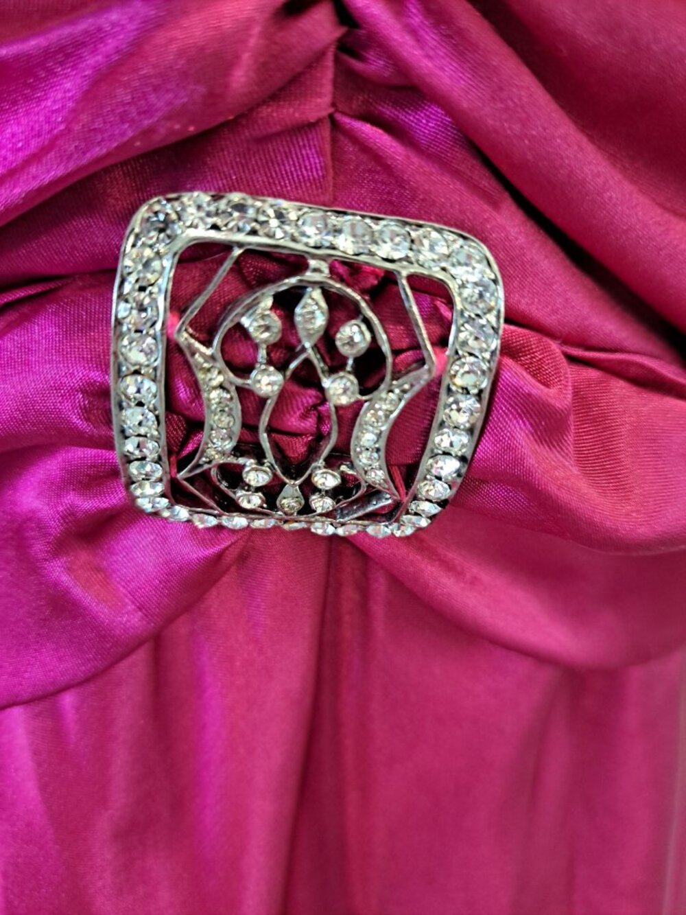 Vtg Jessica McClintock Gunne Sax Pink Satin Evening Gown Dress Rhinestone 5 USA - Picture 2 of 13